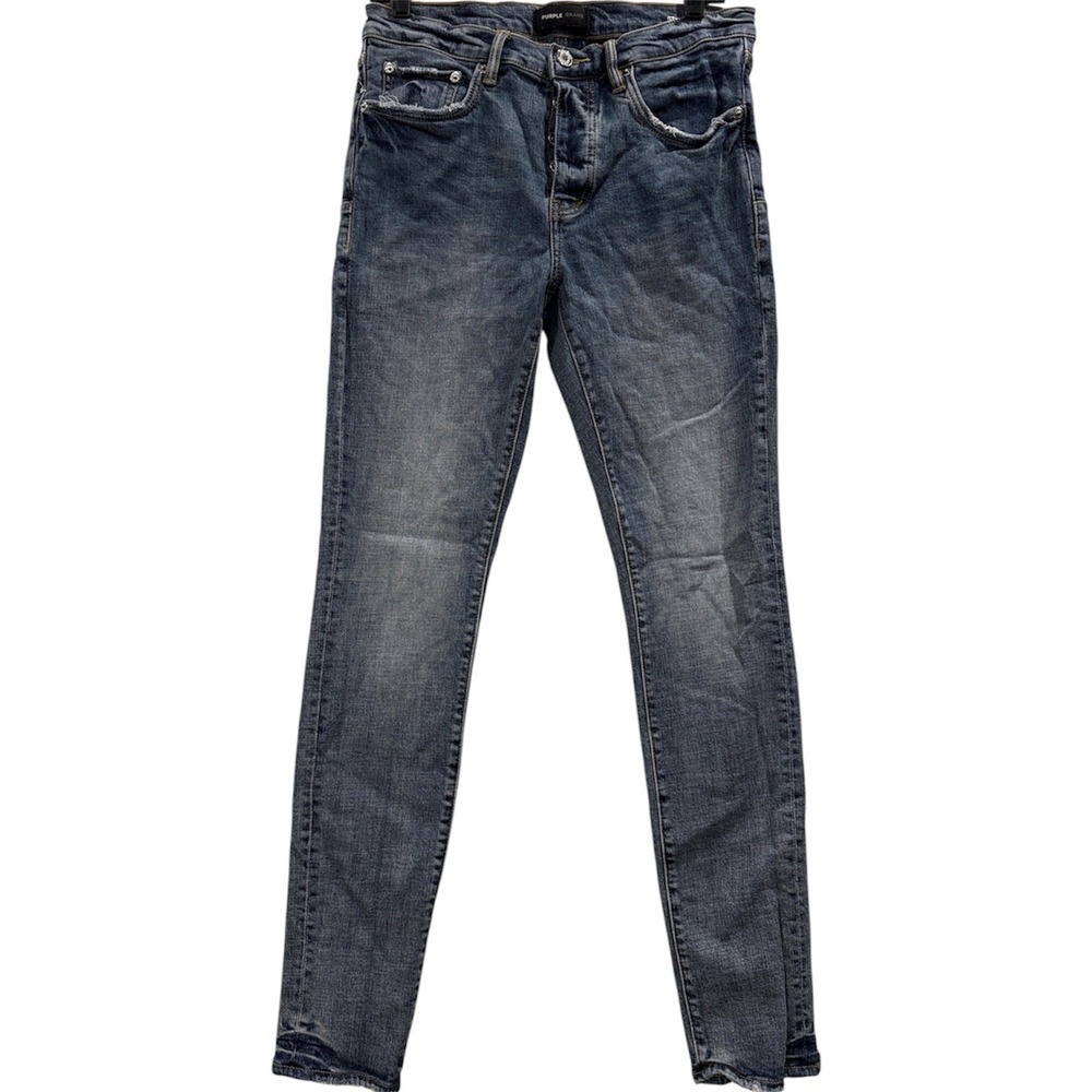 Purple‎ Brand Jeans Mens 31 Blue P001 Slim Low Rise Slim Leg Distressed